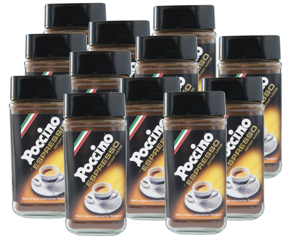 Vorteilspreis! 12 x POCCINO Espresso Instant 50g Glas