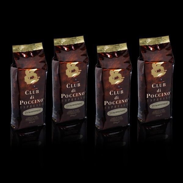 Vorteilspreis! CLUB di POCCINO entcoffeiniert Espresso 12 x 250g Bohnen